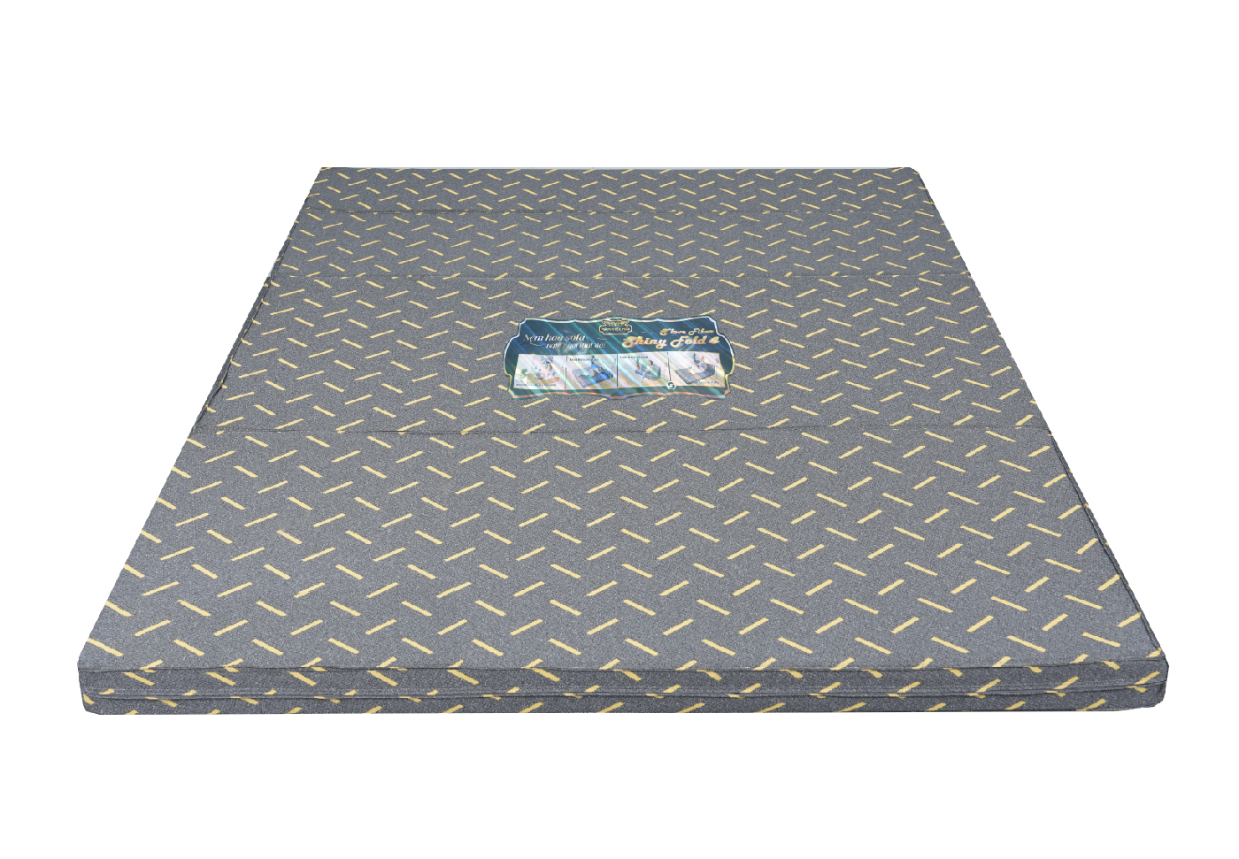Nệm bông gấp 4 tiện ích S'LOVE FIBER SHINY FOLD 4, Vải gấm xốp