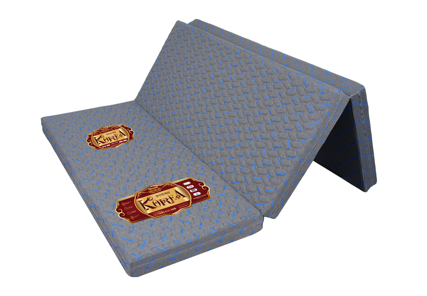 Nệm bông ép S'love KOREA PLUS - Bông ép Gấp 3 mảnh, vải Xốp gấm/ vải Cotton