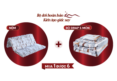 Nệm cặp đôi bông ép S'BED FIBER HOLLYWOOD/PANAMA , Vải cotton