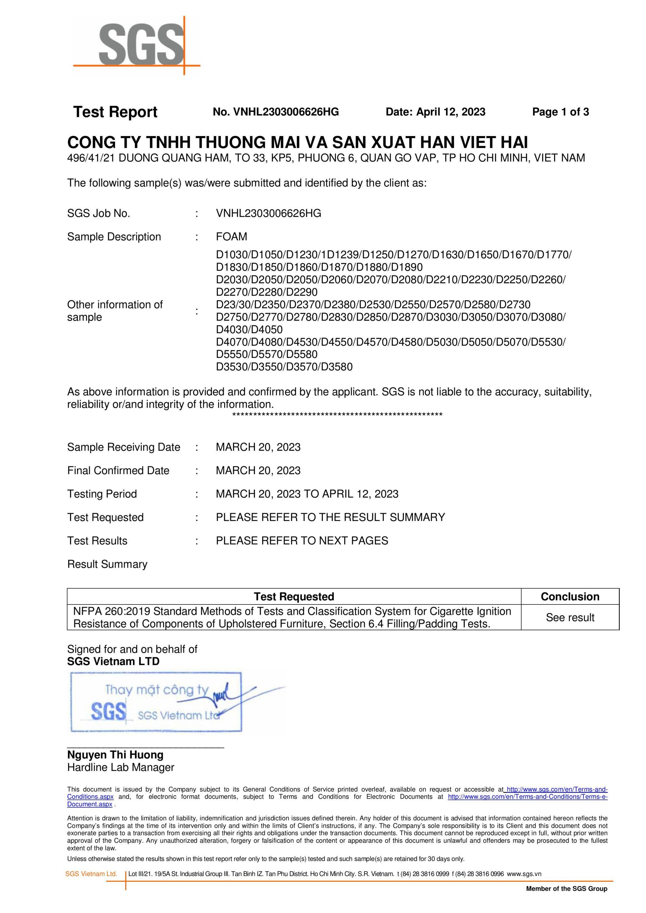 Tổ chức SGS - Thuỵ Sĩ chứng nhận