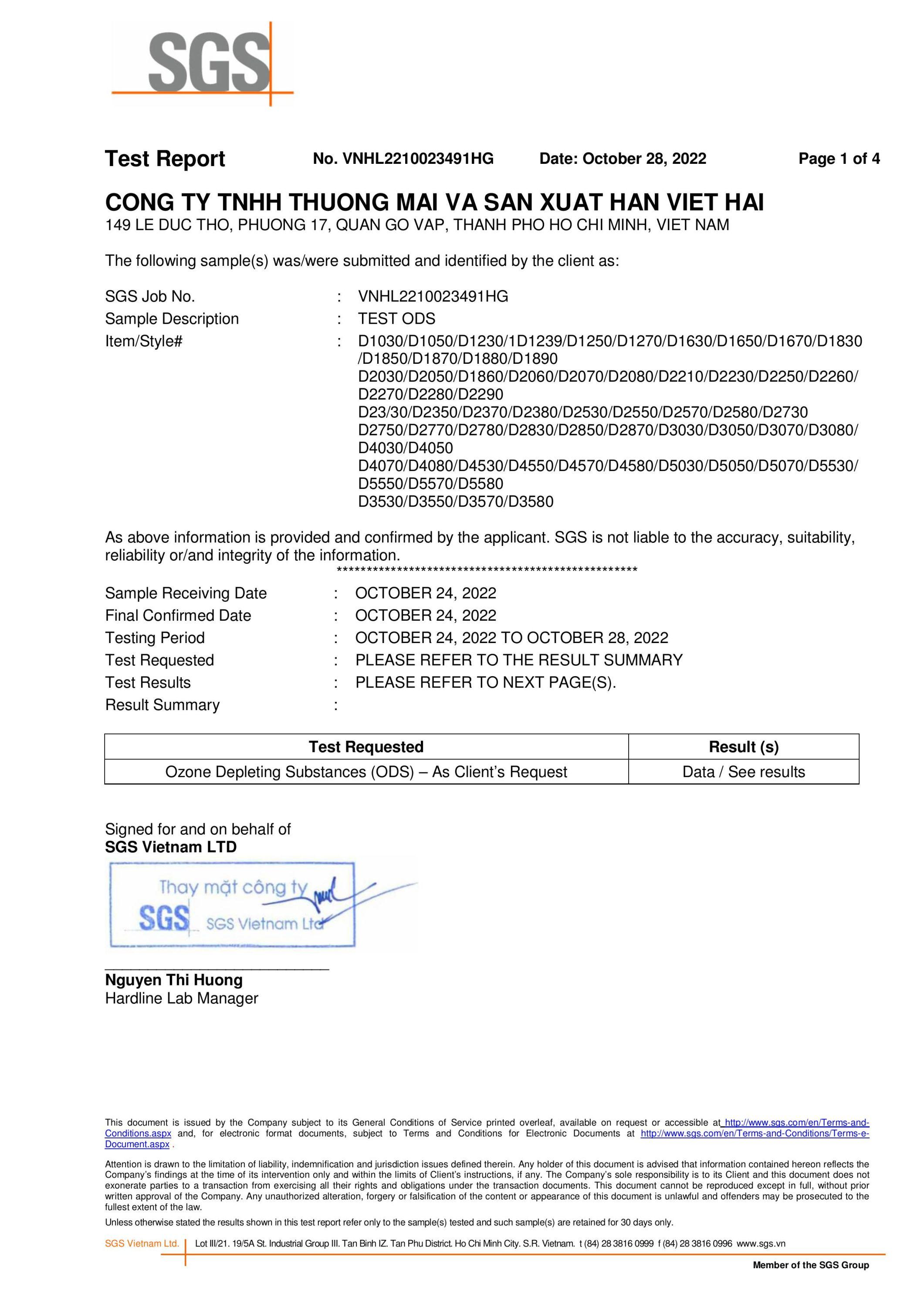 Tổ chức SGS - Thuỵ Sĩ chứng nhận