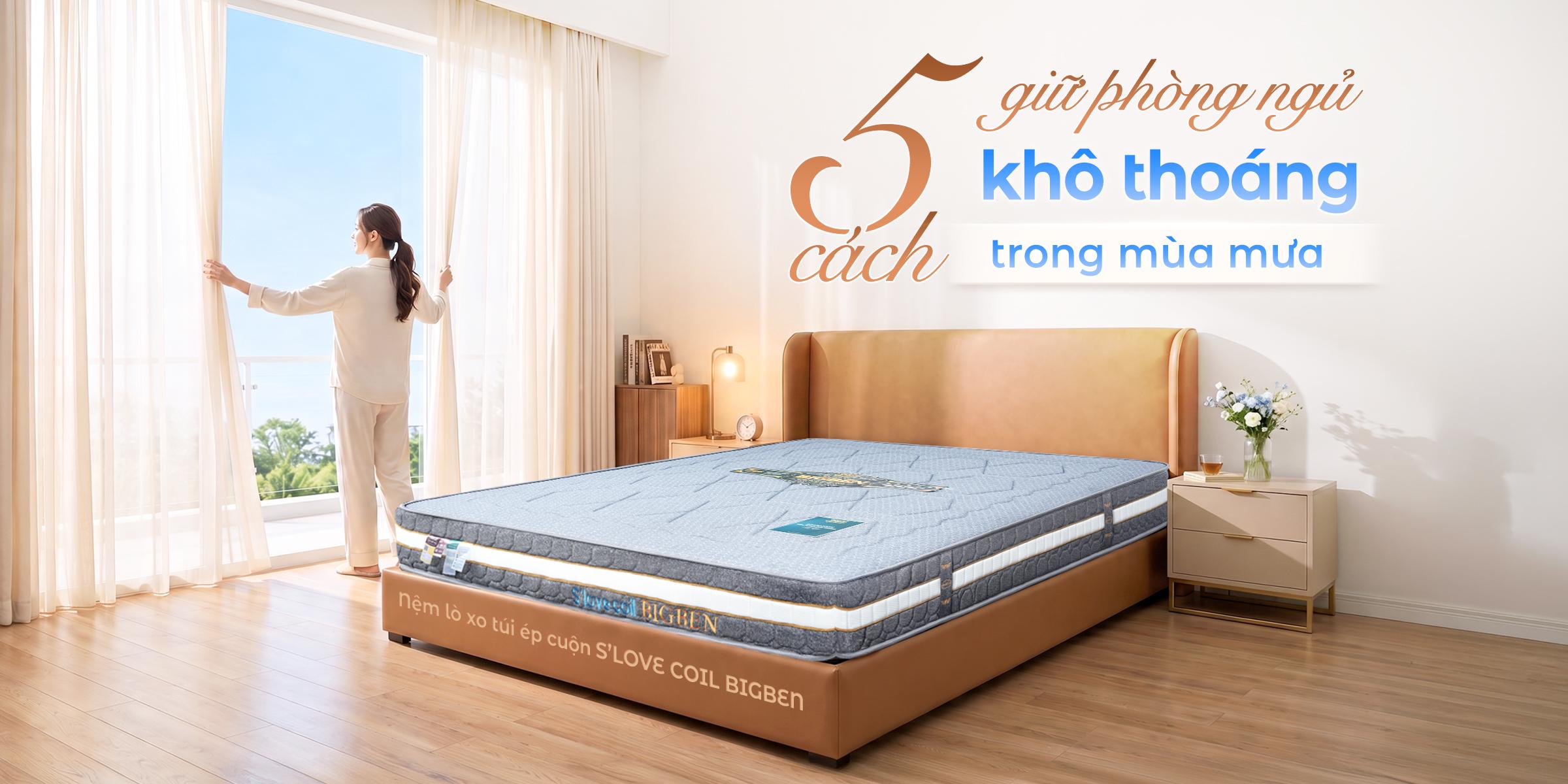 5 cách giữ phòng ngủ khô thoáng trong mùa mưa